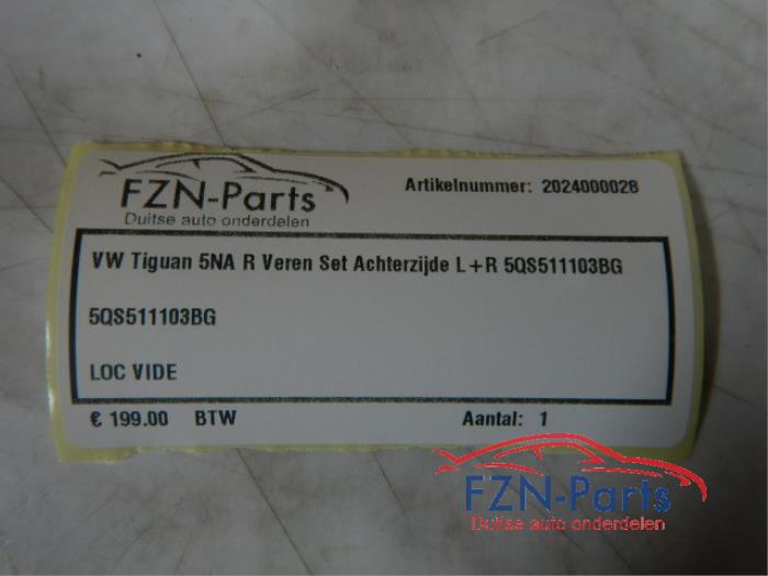 VW Tiguan 5NA R Veren Set Achterzijde L + R