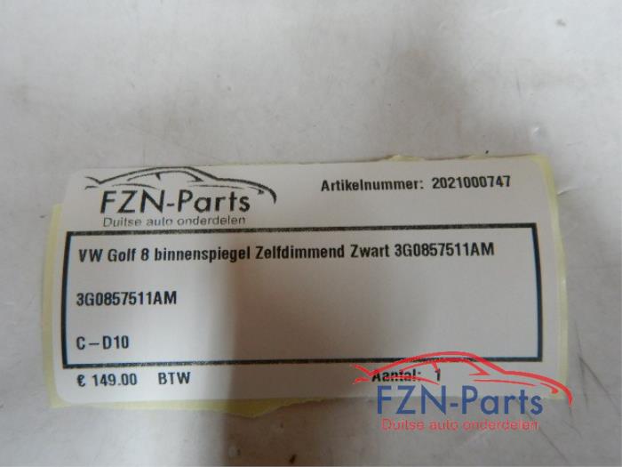 VW Golf 8 Binnenspiegel Zelfdimmend Zwart