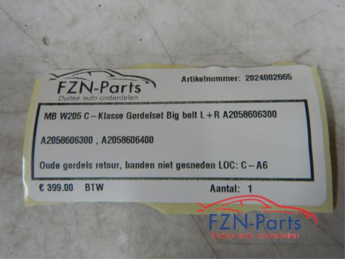 Mercedes-Benz C-Klasse W205 Gordelset Big belt Links en Rechts