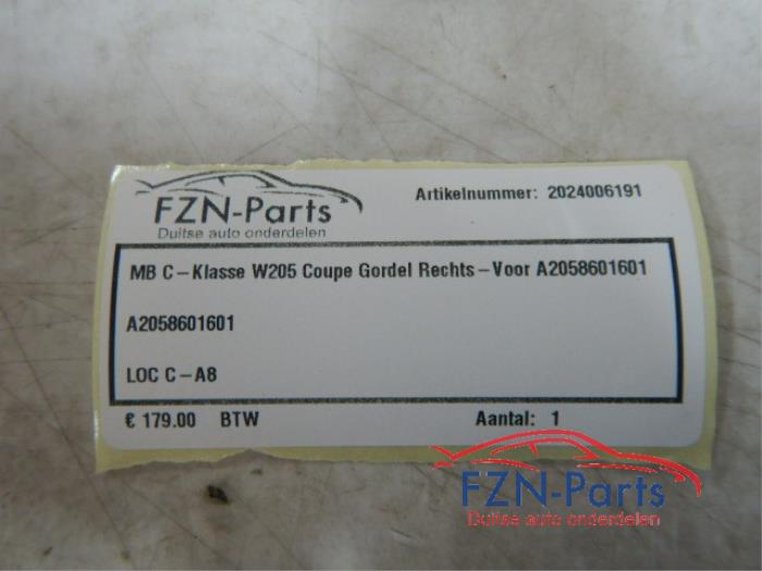 Mercedes-Benz C-KLasse W205 Coupe Gordel Rechts-voor