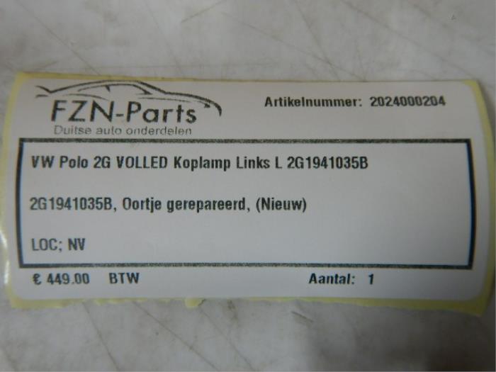 VW Polo 2G VOLLED Koplamp Links L