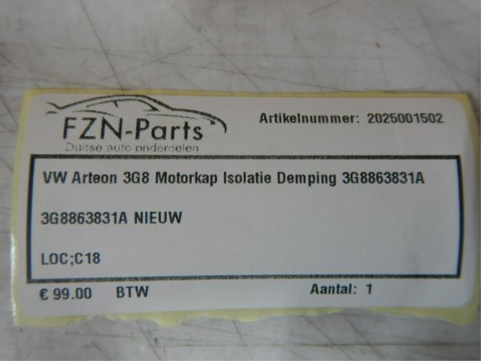 VW Arteon 3G8 Motorkap isolatie demping