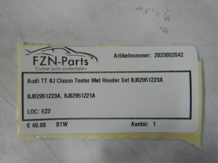 Audi TT 8J Claxon Toeter Met Houder Set