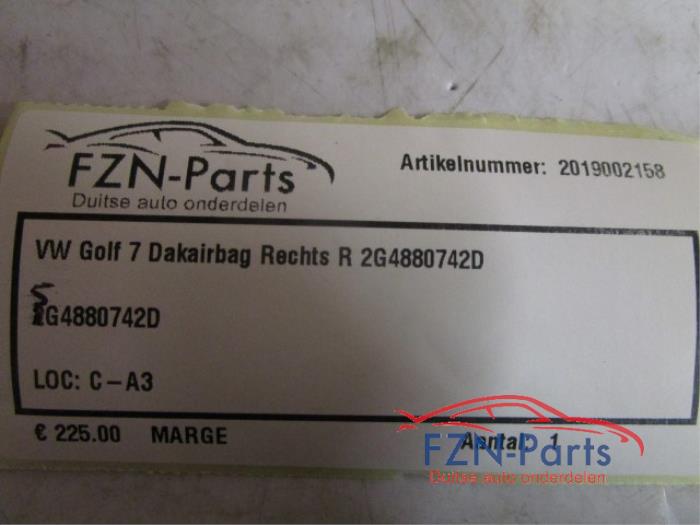 VW Golf 7 Dakairbag Rechts R