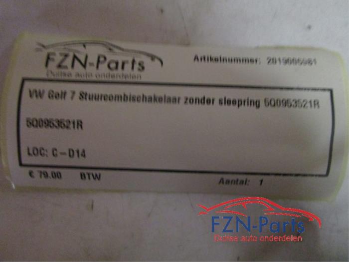 VW Golf 7 Stuurcombischakelaar Zonder Sleepring