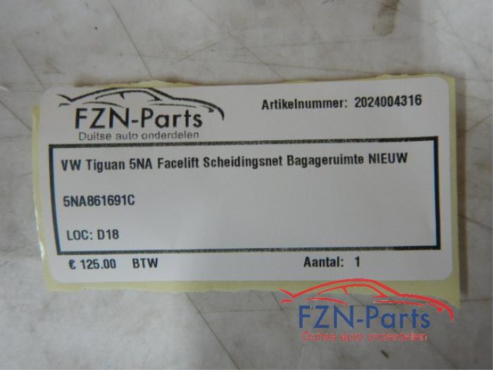 VW Tiguan 5NA Facelift Scheidingsnet Bagageruimte NIEUW