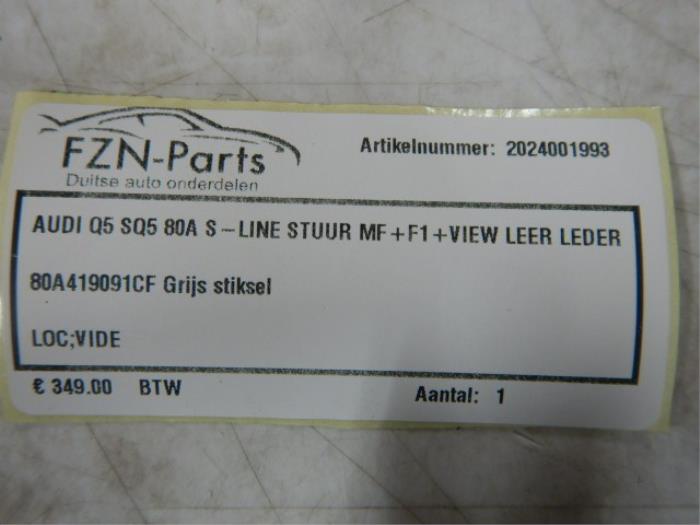 Audi Q5 SQ5 80A S-Line Stuur MF+F1+VIEW Leer Leder