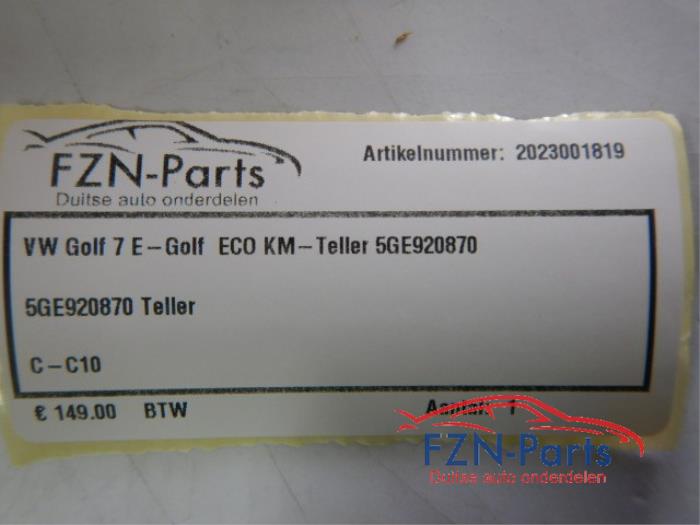 VW Golf 7 E-Golf ECO Km-teller Kilometerteller