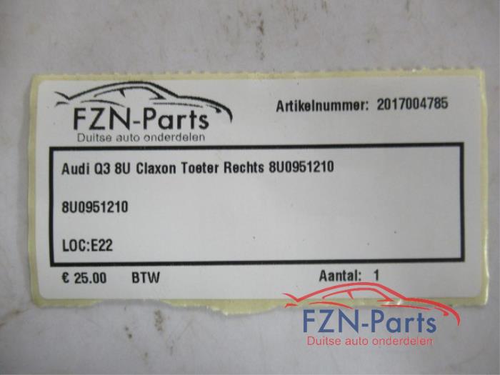 Audi Q3 8U Claxon Toeter Rechts