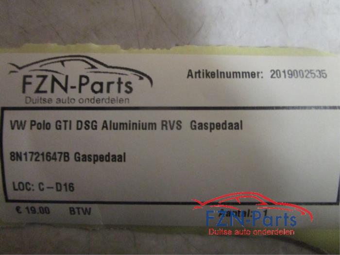 VW Polo 6R GTI DSG Aluminium RVS Gaspedaal