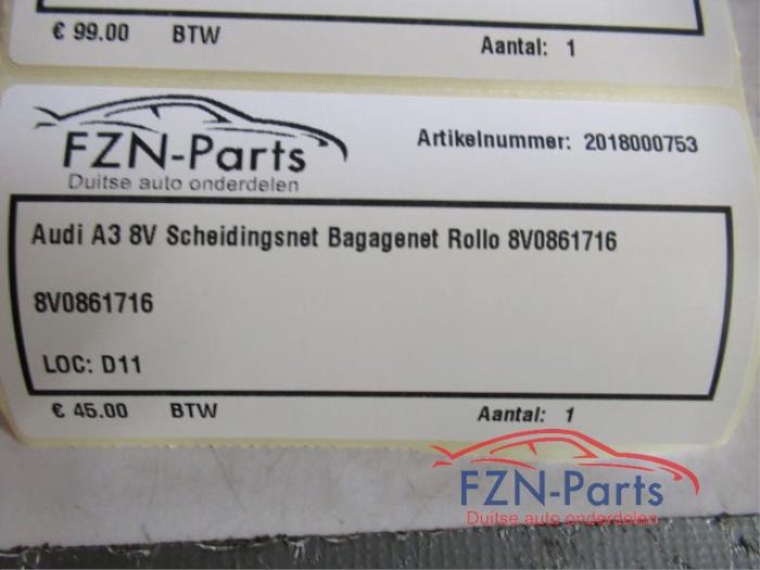 Audi A3 8V Scheidingsnet bagagenet Rollo