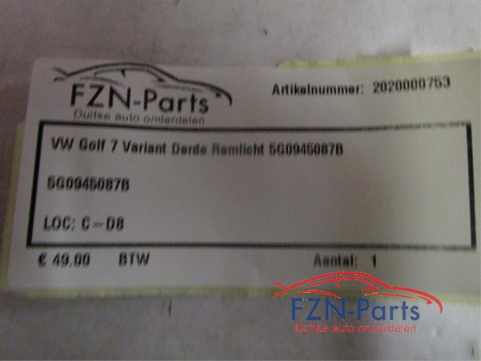 VW Golf 7 Variant Derde Remlicht