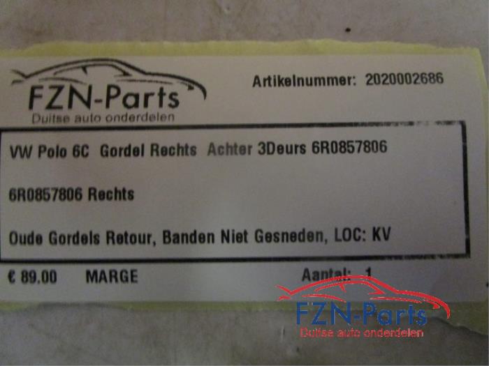 Gordelspanner rechts achter Volkswagen Polo (22742489)