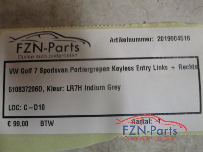 VW Golf Sportsvan Portiergrepen Keyless Entry Links+Rechts LR7H