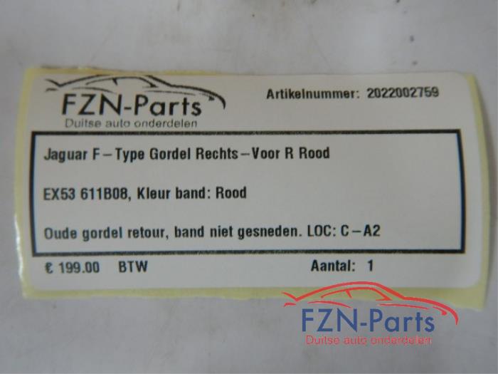 Jaguar F-Type Gordel Rechts-Voor R Rood
