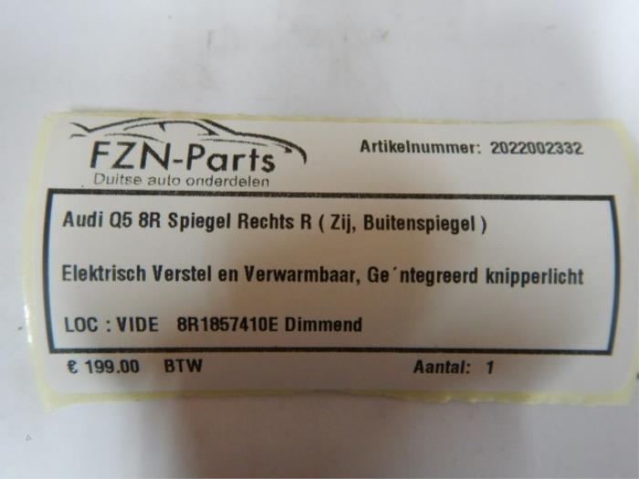 Audi Q5 8R Spiegel Rechts R ( Zij,Buitenspiegel)