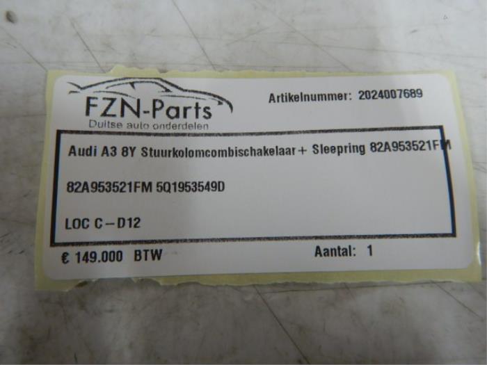 Audi A3 8Y Stuurkolomcombischakelaar+Sleepring