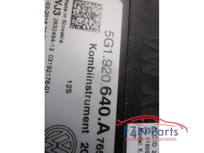 VW Golf 7 Kilometerteller Teller Unit