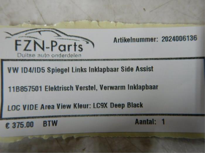 VW ID / ID5 Spiegel Links Inklapbaar Side-assist