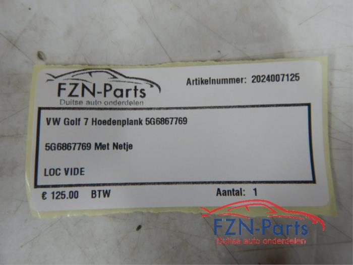 VW Golf 7 Hoedenplank