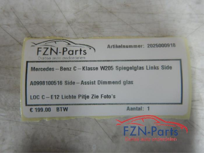 Mercedes-Benz C-Klasse W205 Spiegelglas Links Side-assist