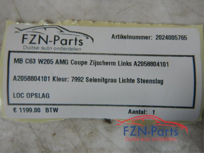 Mercedes-Benz C63 W205 AMG Coupe Zijscherm Spatscherm Links