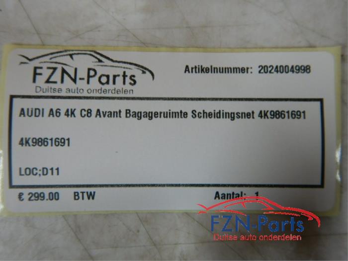 Audi A6 4K C8 Avant Bagageruimte Scheidingsnet
