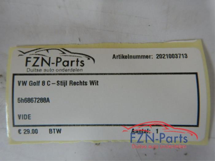 VW Golf 8 C-Stijl rechts Wit