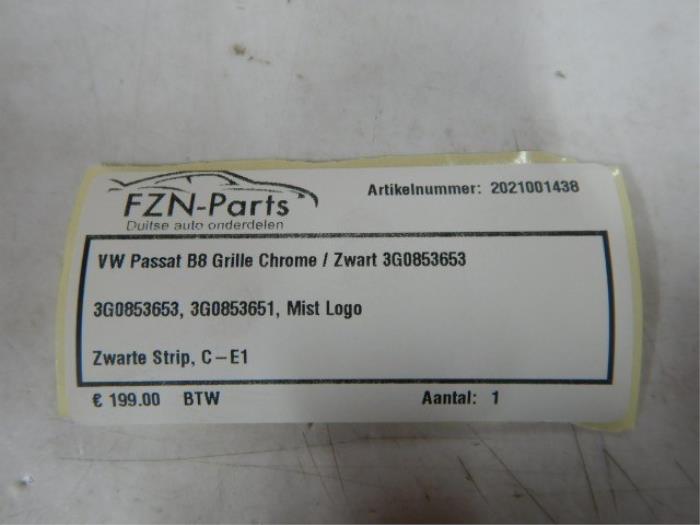VW Passat B8 Grille Chrome / Zwart