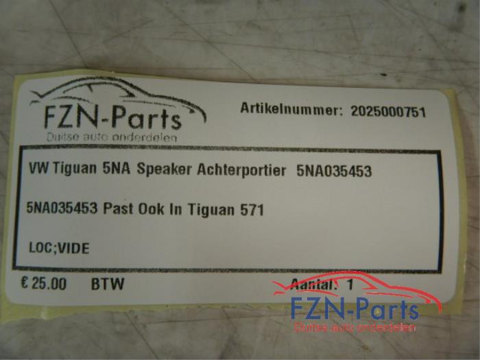 VW Tiguan 5NA Speaker Achterportier