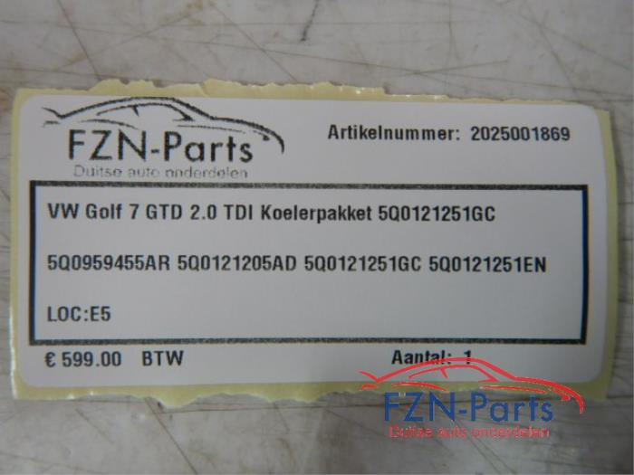 VW Golf 7 GTD 2.0 TDI Koelerpakket