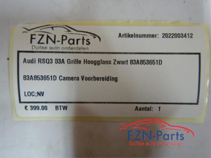 Audi RSQ3 83A Grille Hoogglans Zwart