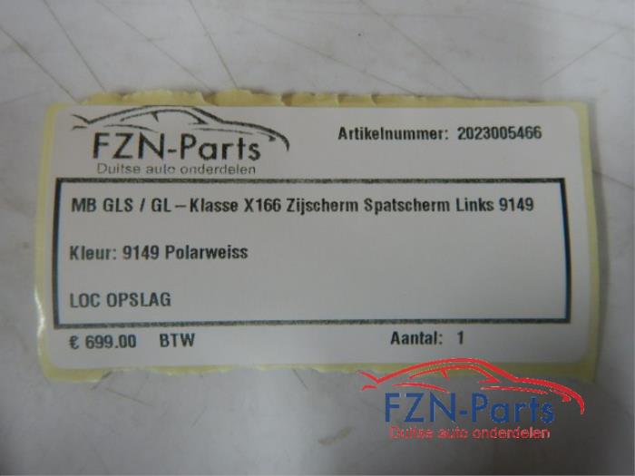 Mercedes Benz GLS / GL Klasse X166 Zijscherm Spatscherm Links