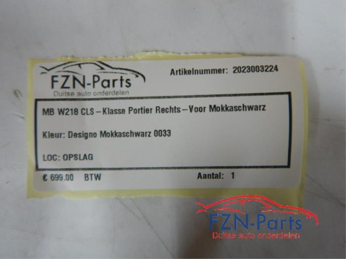 Mercedes-Benz W218 CLS-Klasse Portier Rechts-voor Mokkaschwarz Kleur: Mokkaschwarz