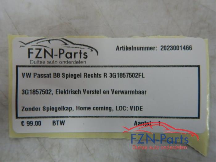 VW Passat B8 Spiegel Rechts R