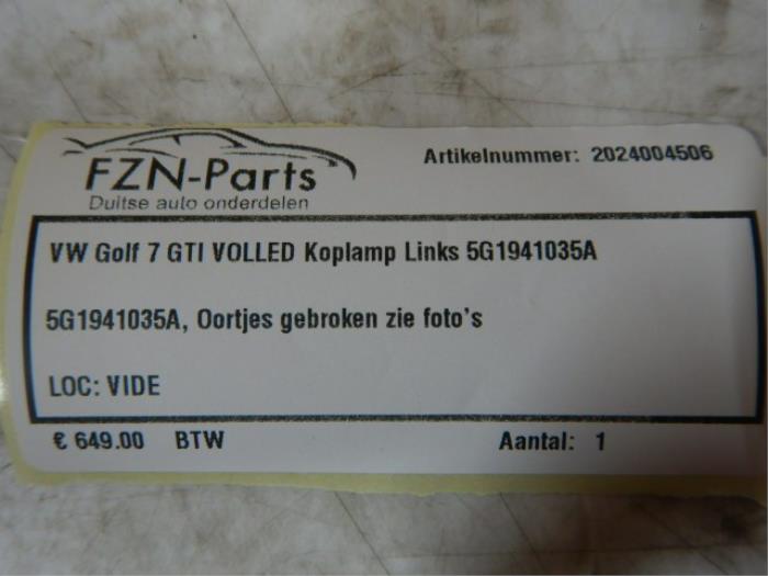 VW Golf 7 Facelift GTI VOLLED Koplamp links