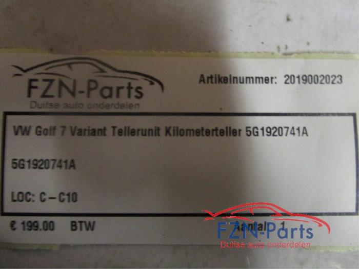 VW Golf 7 Variant Teller Unit Kilometerteller