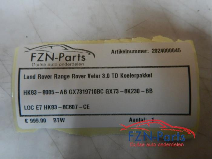 Land Rover Range Rover Velar 3.0 TD Koelerpakket
