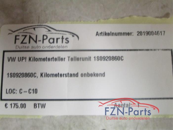 VW UP! Kilometerteller Tellerunit