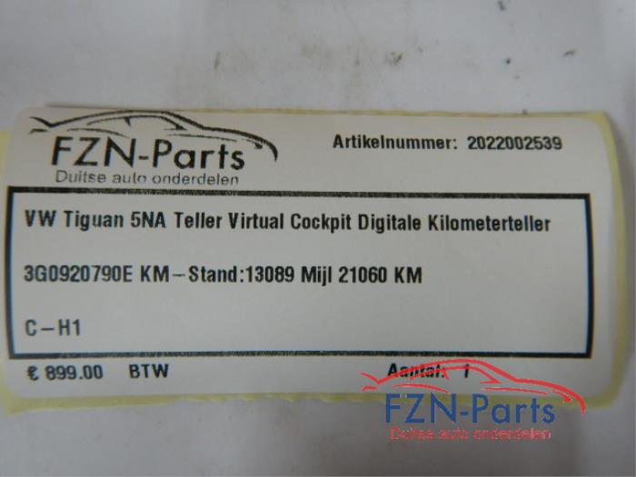 VW Tiguan 5NA Facelift Teller Virtual Cockpit Digitale Kilometerteller