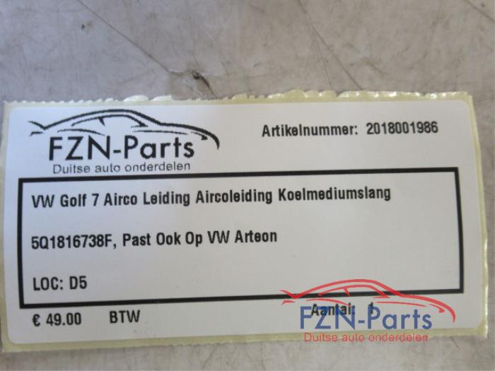VW Golf 7 Airco Leiding Aircoleiding Koelmediumslang