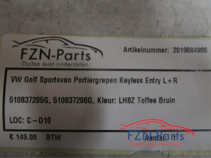 VW Golf Sportsvan Portiergrepen Keyless Entry L+R