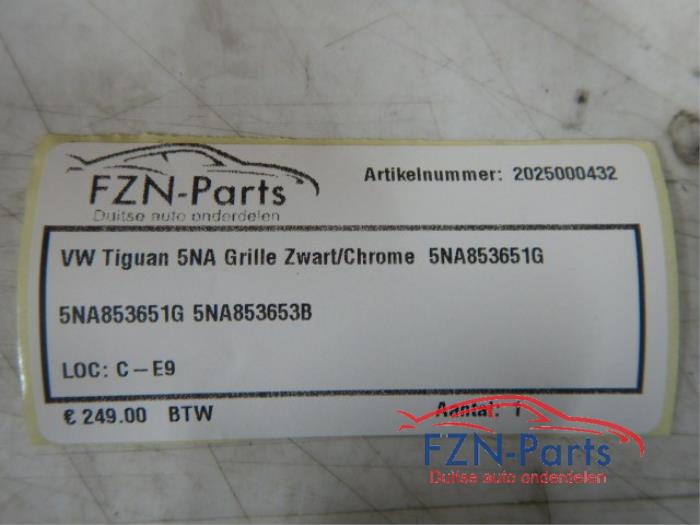 VW Tiguan 5NA Grille Zwart/Chrome