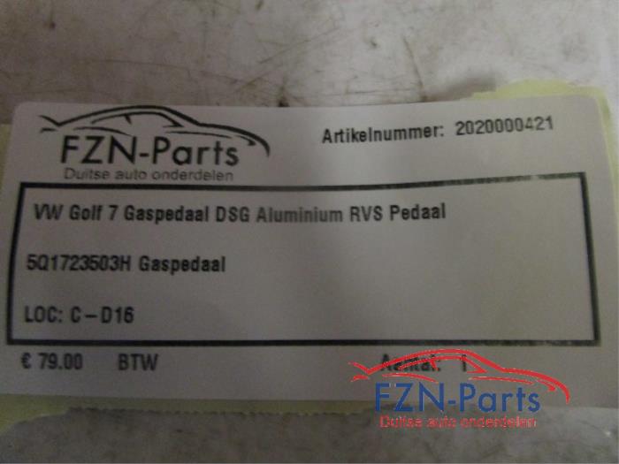 VW Golf 7 Gaspedaal DSG Aluminium RVS Pedaal