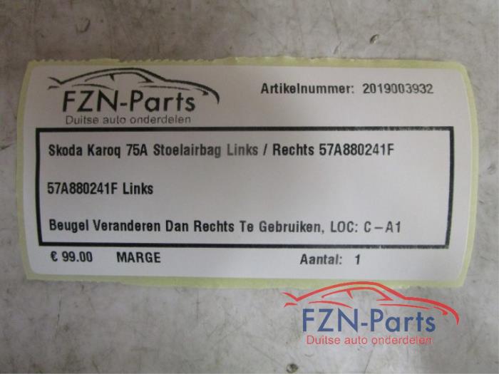 Airbag stoel (zitplaats) Skoda Karoq (22730657)