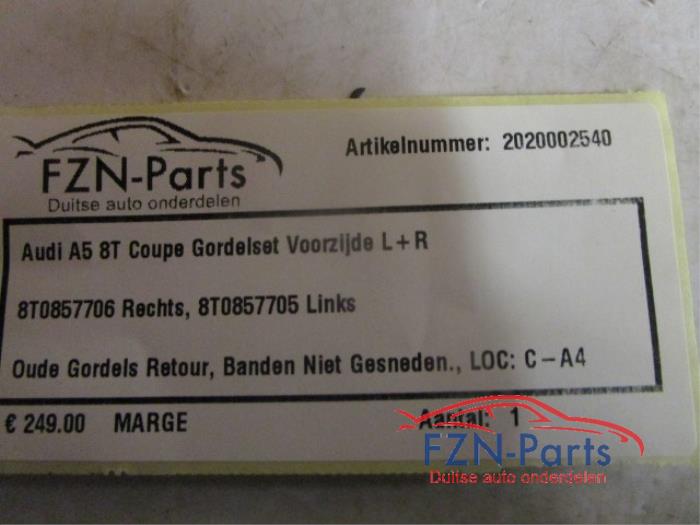 Audi A5 8T Coupe Gordelset Voorzijde L+R