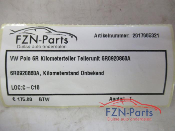 VW Polo 6R Kilometertellerunit Tellerunit