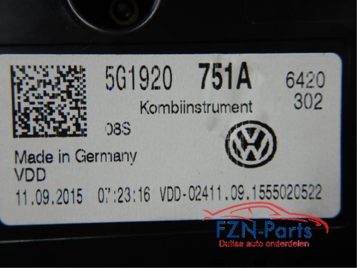 VW Golf 7 1.6TDI Tellerunit Kilometerteller