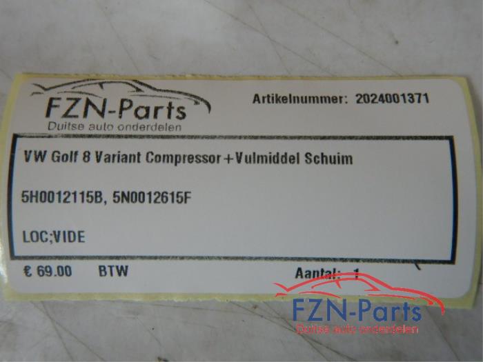 VW Golf 8 Variant Compressor+Vulmiddel Schuim