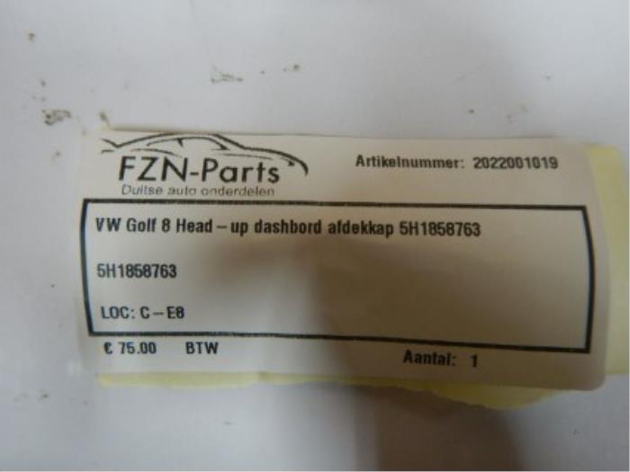 VW Golf 8 Head-up Dashboard Afdekkap